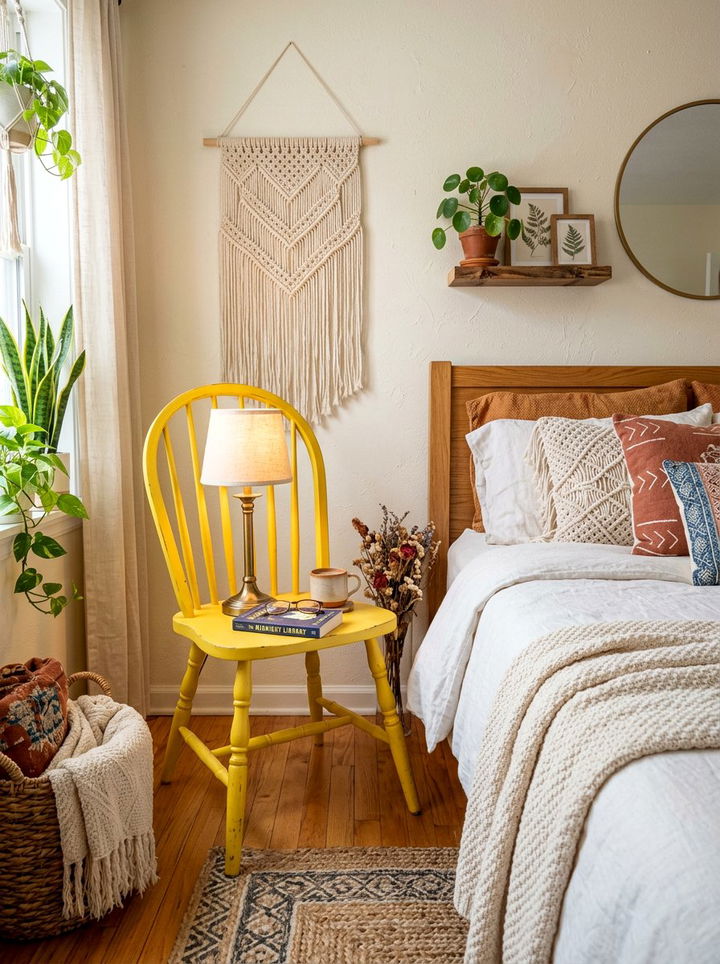 Chair side table - 30 upcycled bedroom ideas