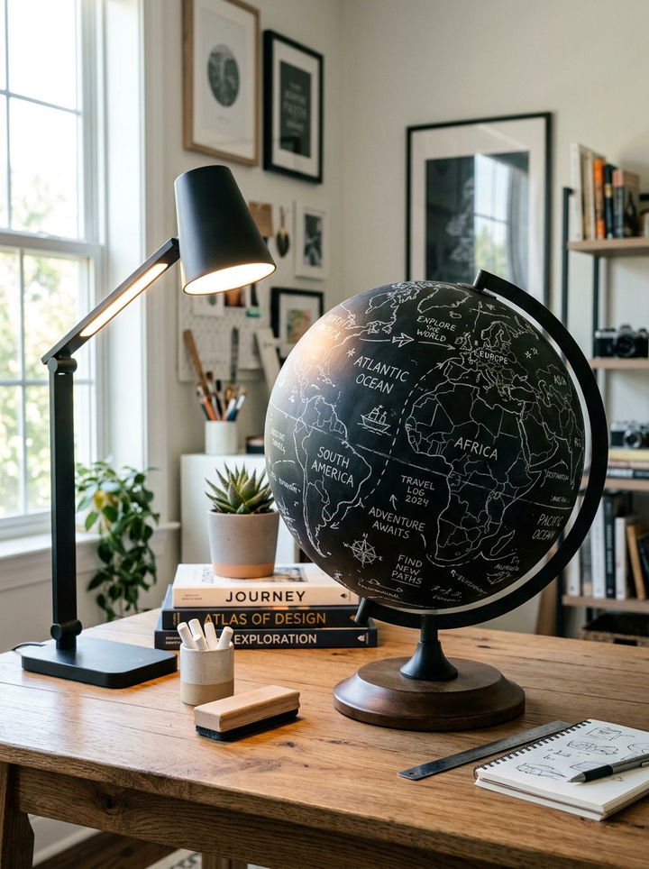 Chalkboard Finish Globe - 30 bedroom globes