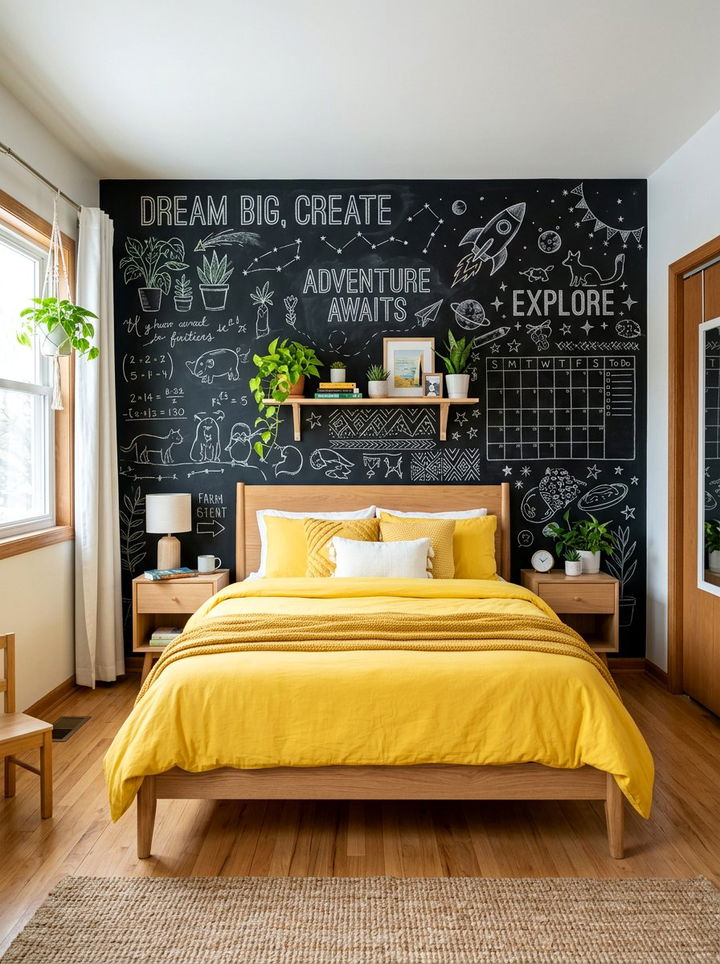 Chalkboard Wall Bedroom - 30 preschooler bedroom ideas