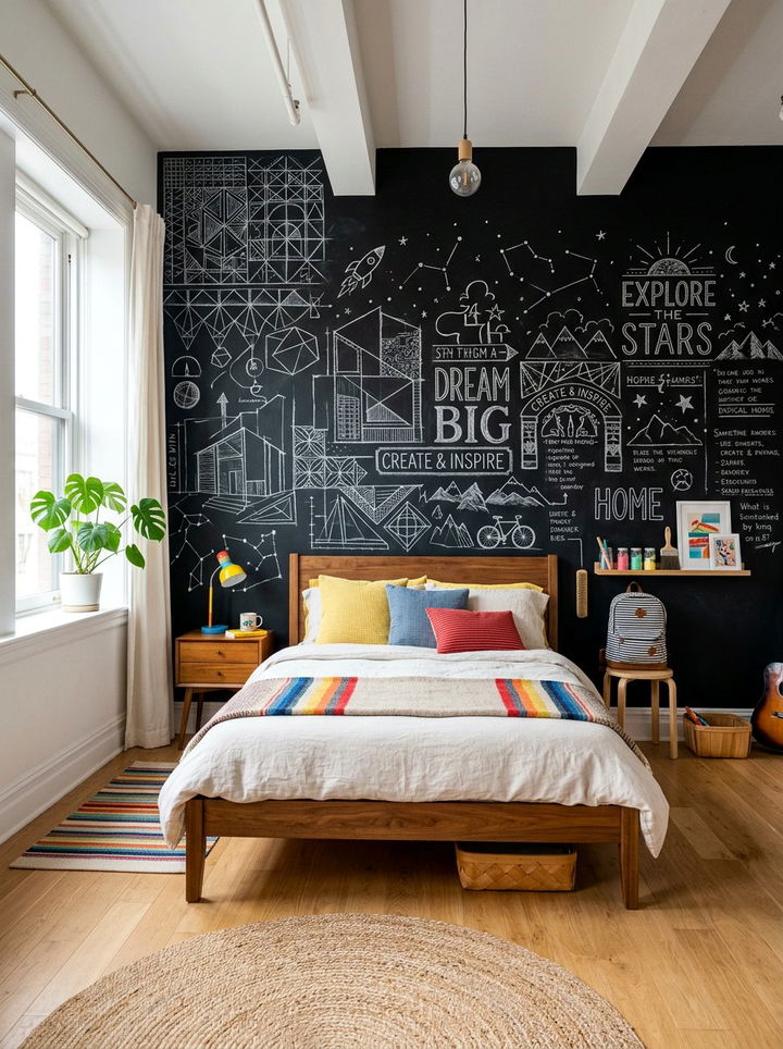 Chalkboard Wall Bedroom - 30 boys bedroom ideas
