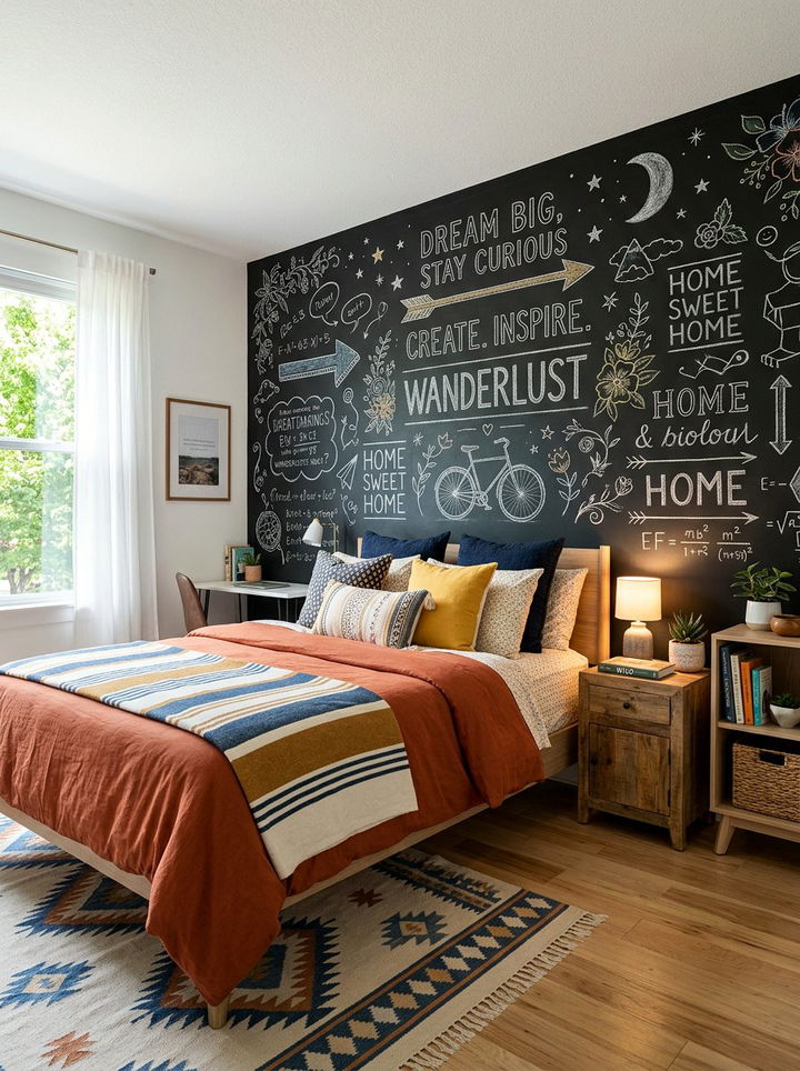 Chalkboard Wall Paint Bedroom - 30 repurposed bedroom ideas