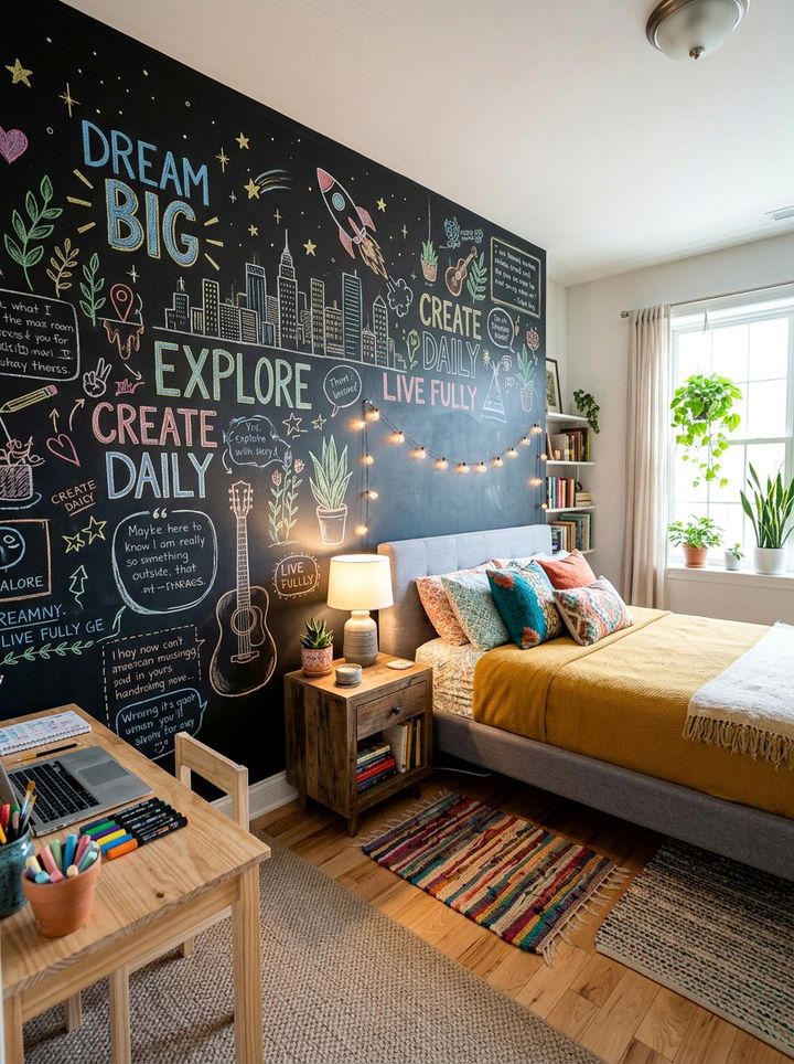 Chalkboard wall - 30 bedroom feature wall ideas