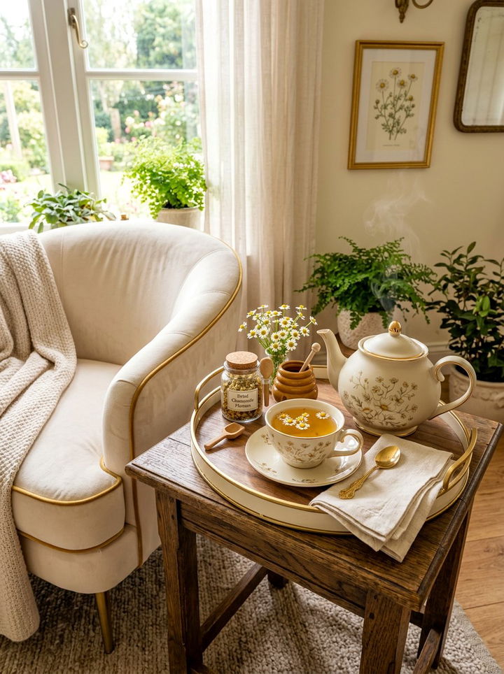 Chamomile Tea Station - 30 bedroom aromatherapy ideas