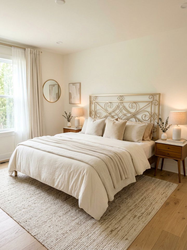 Champagne Gold Metal Headboard - 30 bedroom metal headboards