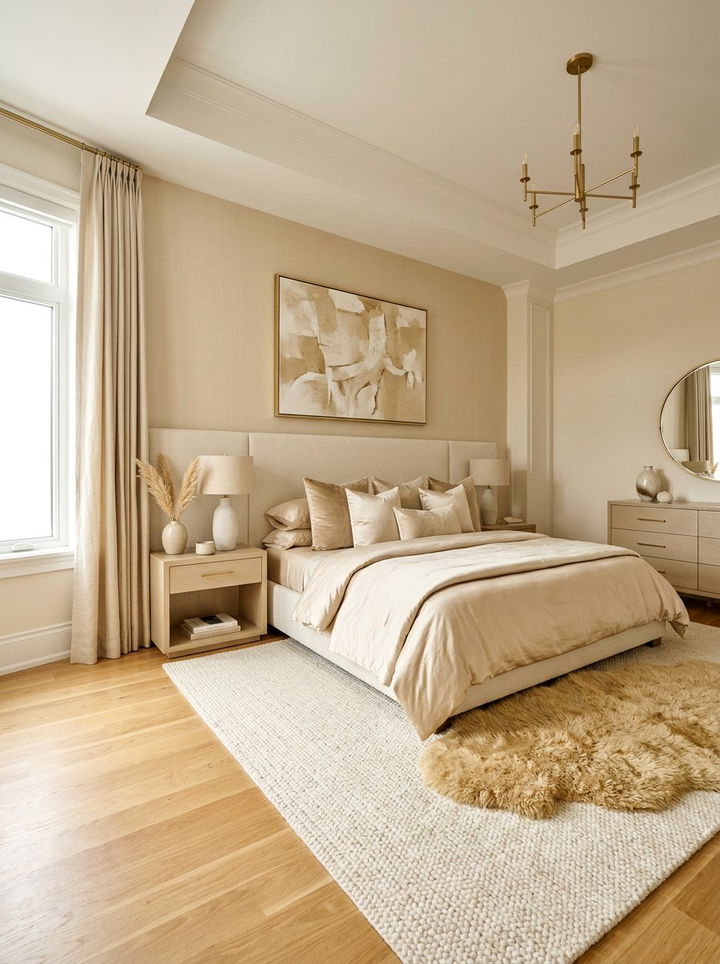 Champagne Monochrome Aesthetic Bedroom - 30 champagne bedroom ideas