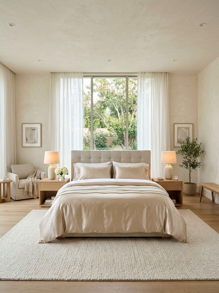 Champagne Silk Bedding - 30 silk bedroom ideas