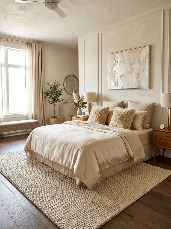 Champagne Textured Layered Bedroom - 30 champagne bedroom ideas