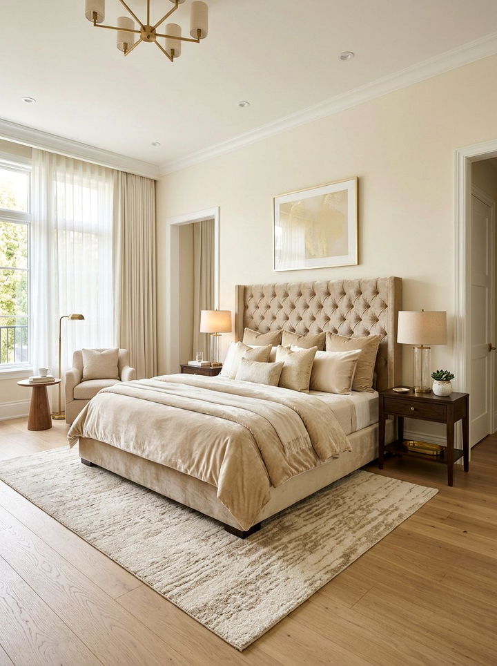 Champagne Velvet Master Bedroom - 30 champagne bedroom ideas