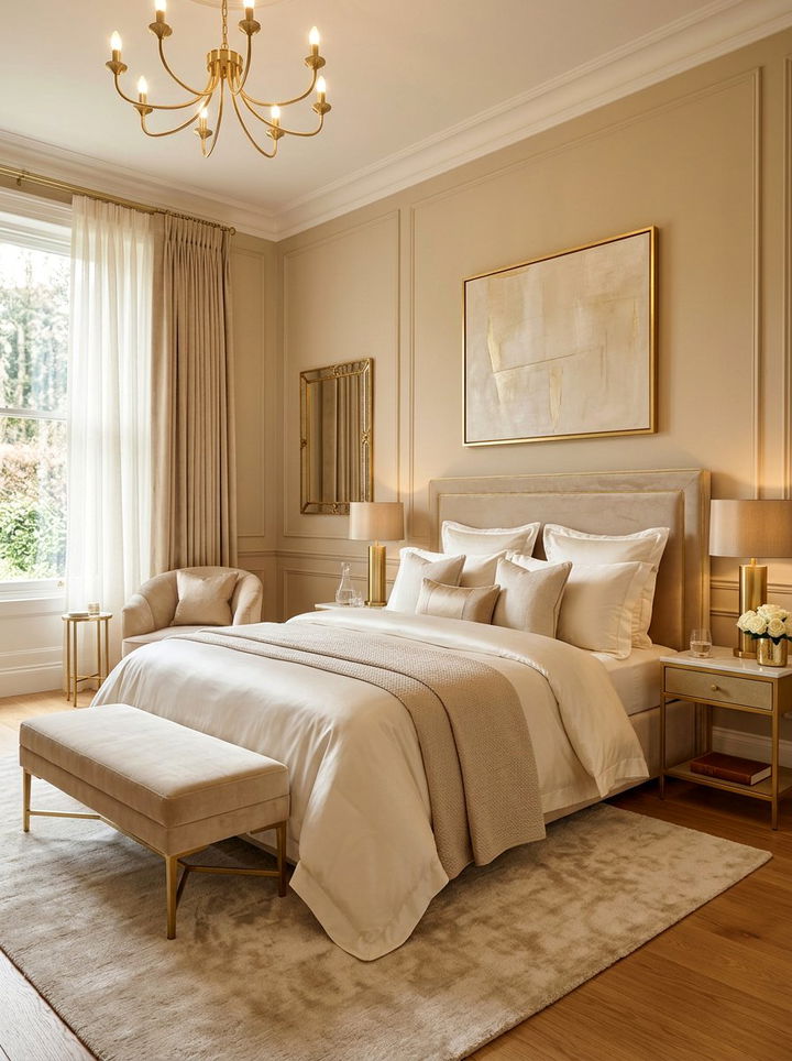Champagne and Ivory Bedroom - 30 bedroom color schemes