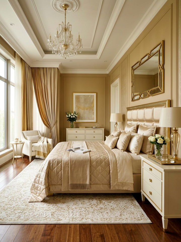 Champagne bedroom - 30 pastel bedroom ideas