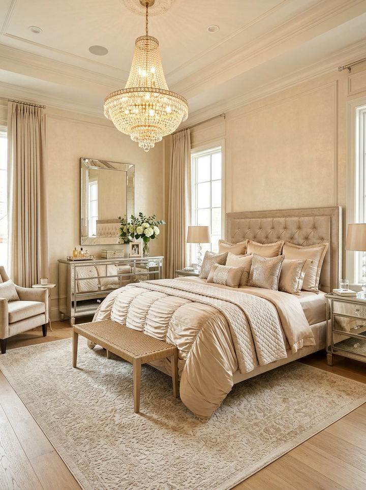Champagne bedroom - 30 romantic bedroom color ideas