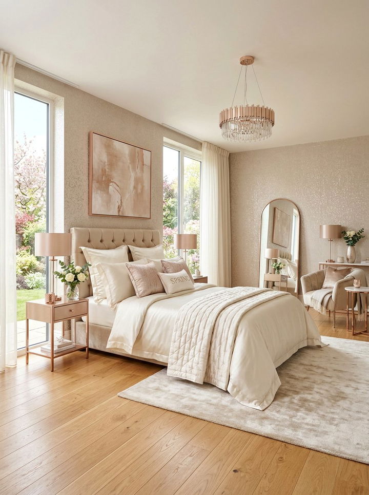 Champagne bedroom - 30 spring inspired bedroom color ideas