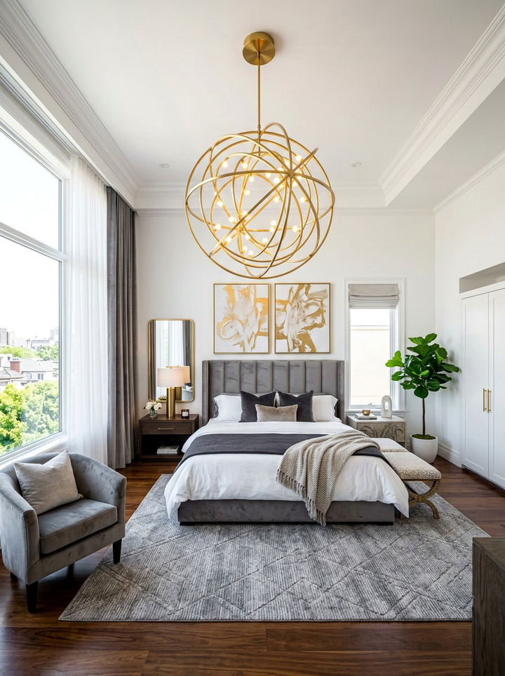 Chandelier Ceiling Lighting Bedroom - 30 Hollywood bedroom ideas