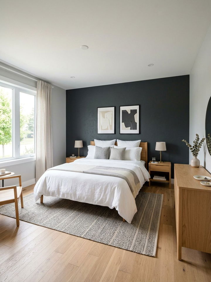 Charcoal Accent Wall Bedroom - 30 dark bedroom ideas