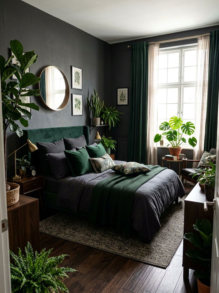 Charcoal And Green Bedroom - 30 dark charcoal bedroom ideas