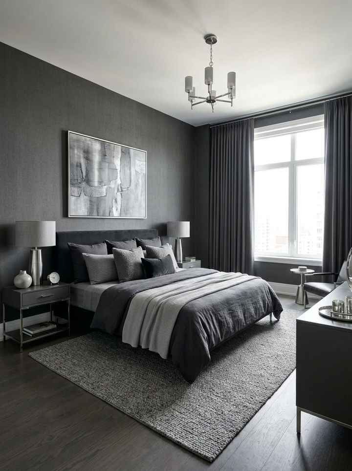 Charcoal And Grey Bedroom - 30 dark charcoal bedroom ideas