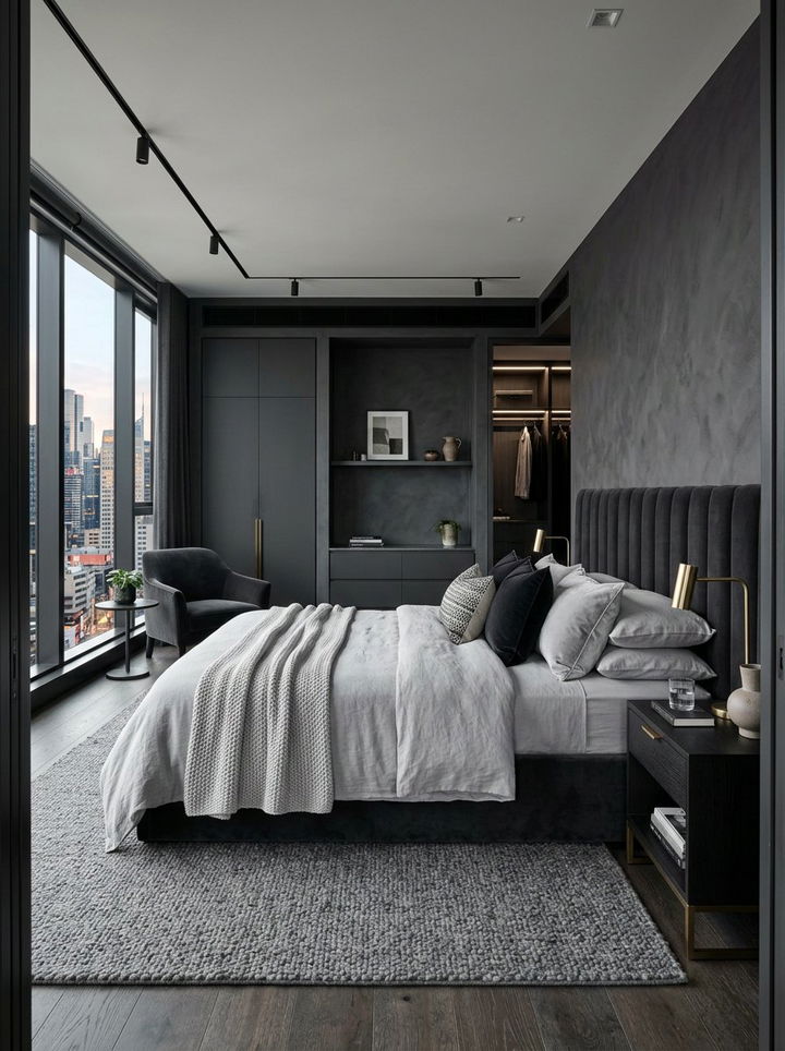 Charcoal Bedroom - 30 serene bedroom color ideas