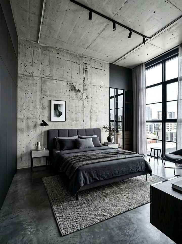 Charcoal Concrete Bedroom - 30 charcoal bedroom color schemes