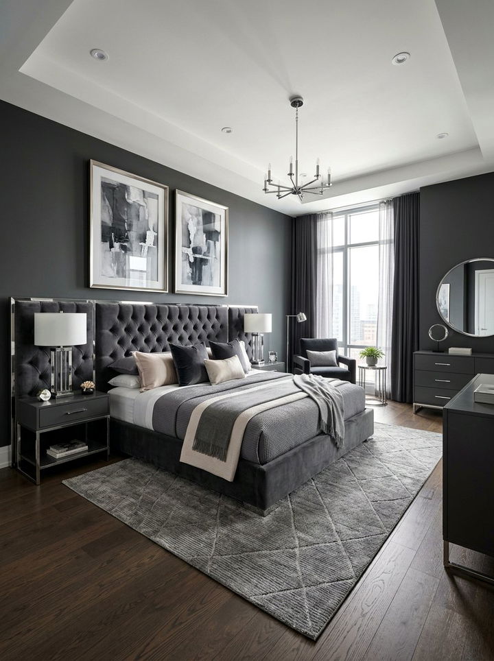 Charcoal Gray Bedroom - 30 relaxing bedroom color ideas