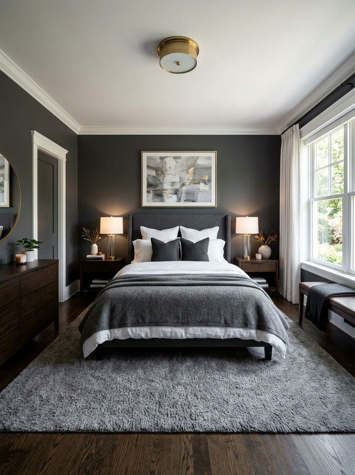 Charcoal Gray Bedroom - 30 winter inspired bedroom color ideas
