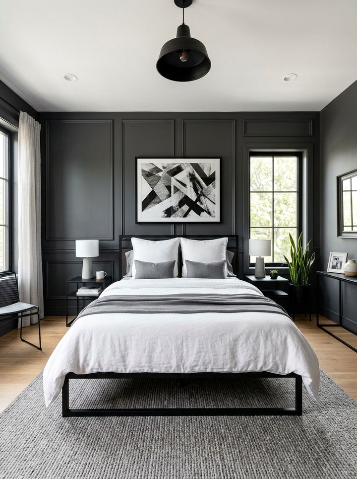 Charcoal Gray Bedroom - 30 bedroom paint ideas