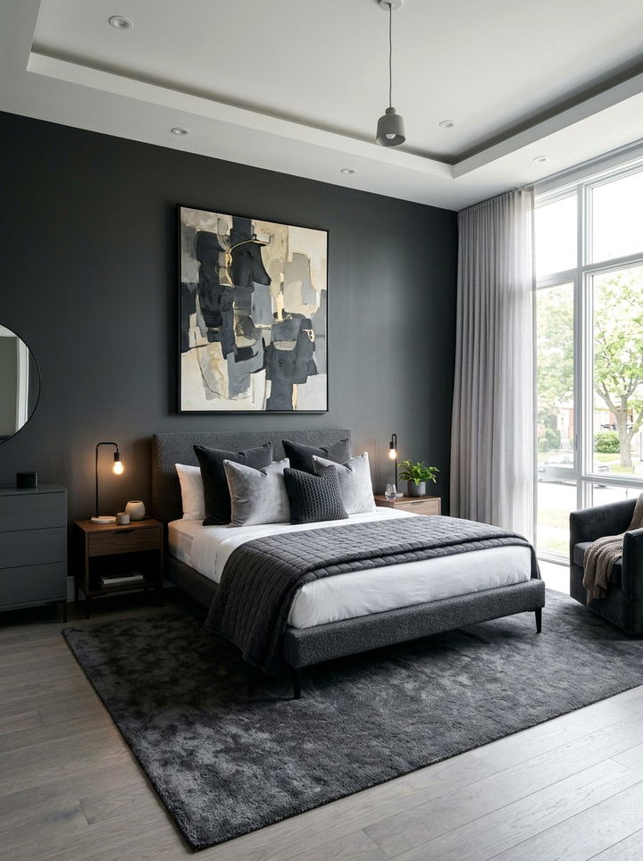 Charcoal Gray Bedroom - 30 cozy bedroom color ideas