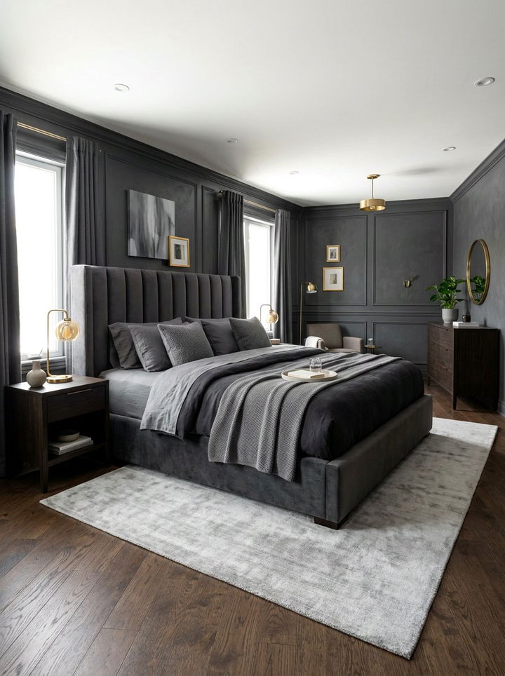 Charcoal Gray Bedroom - 30 dark bedroom ideas