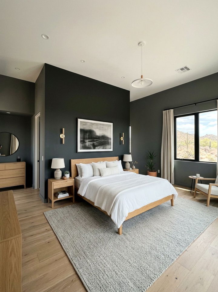 Charcoal Gray Bedroom - 30 desert bedroom color ideas