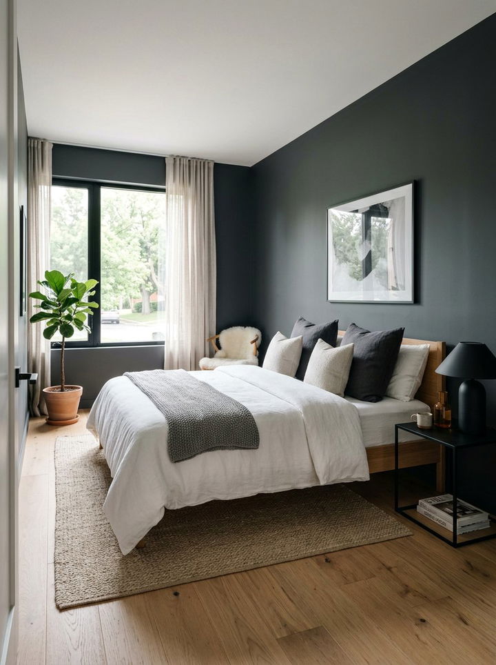 Charcoal Gray Scandinavian Bedroom - 30 scandinavian gray bedroom ideas