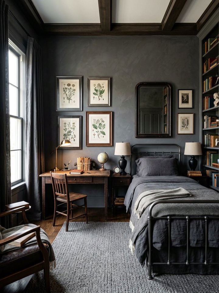 Charcoal Gray - 30 dark academia bedroom color ideas