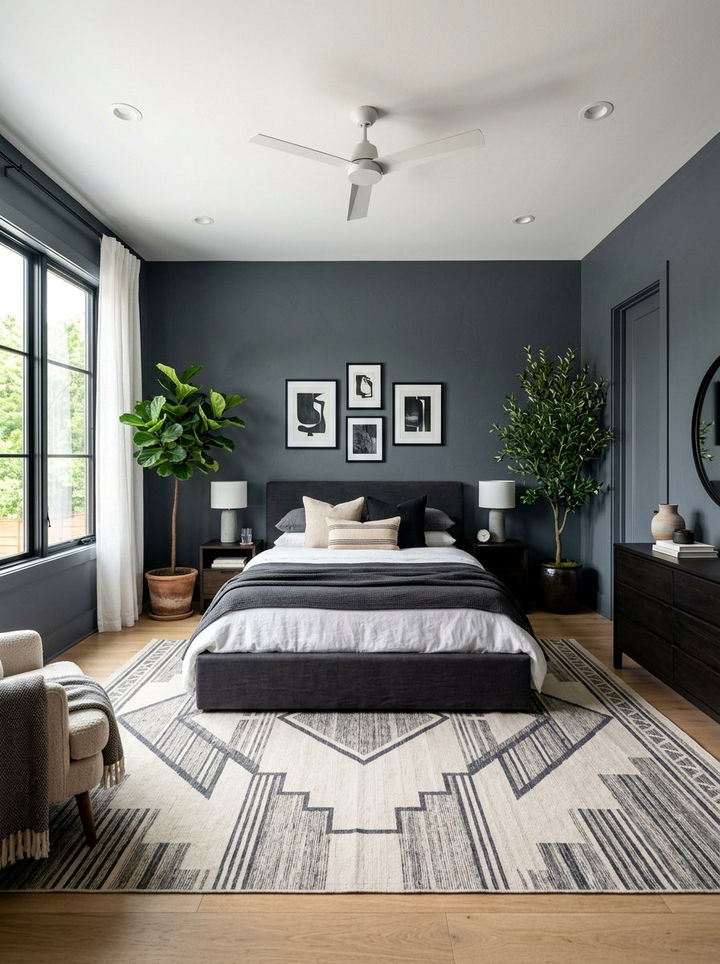 Charcoal Grey Aesthetic - 30 calming bedroom color ideas
