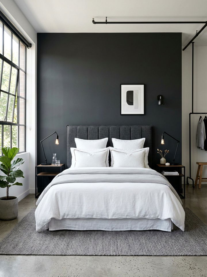 Charcoal Grey Linen Headboard - 30 bedroom linen headboards