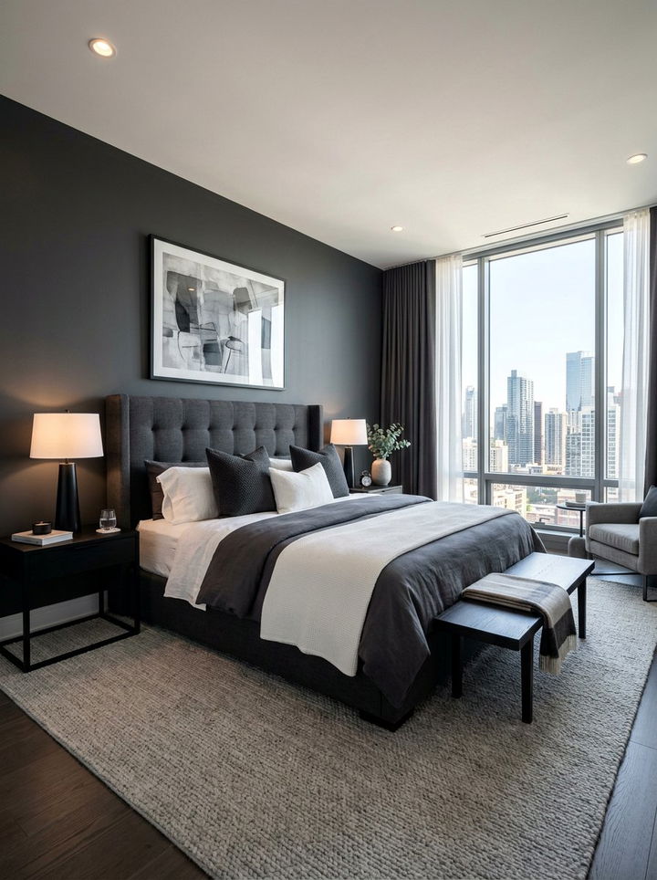 Charcoal Grey Master Bedroom - 30 grey bedroom design ideas