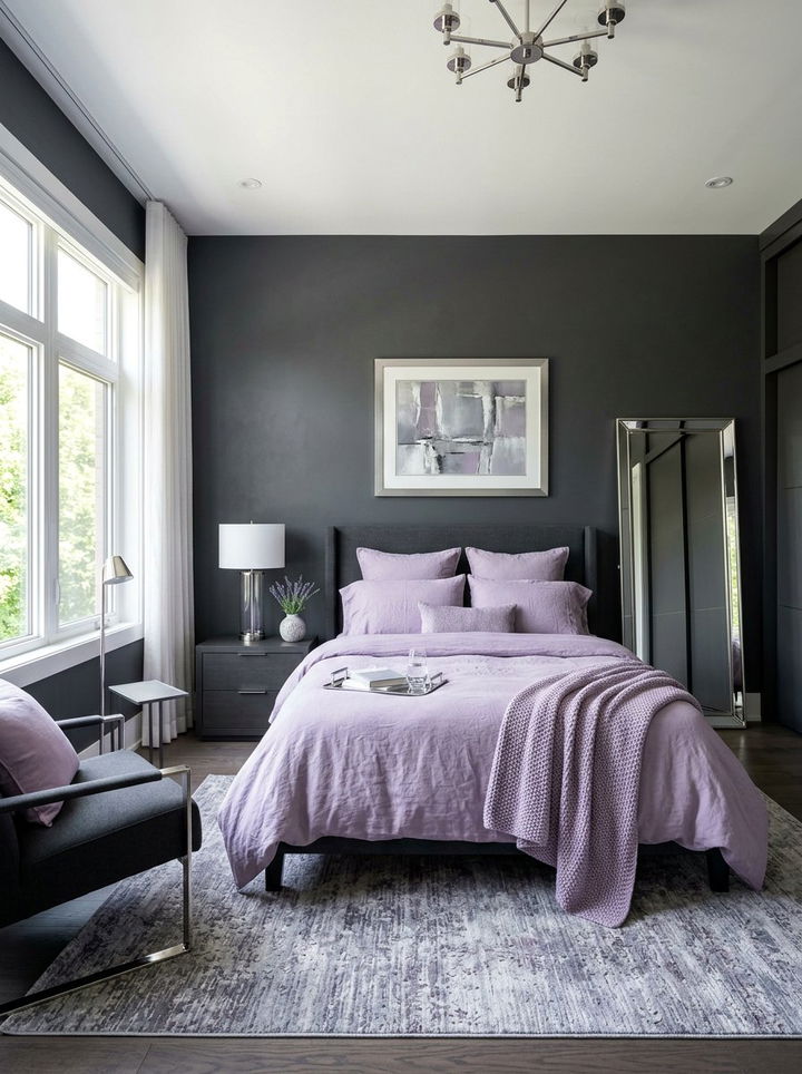 Charcoal Lavender Bedroom - 30 charcoal bedroom color schemes