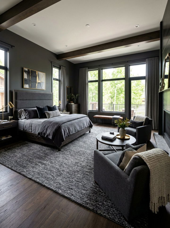 Charcoal Master Suite - 30 dark charcoal bedroom ideas