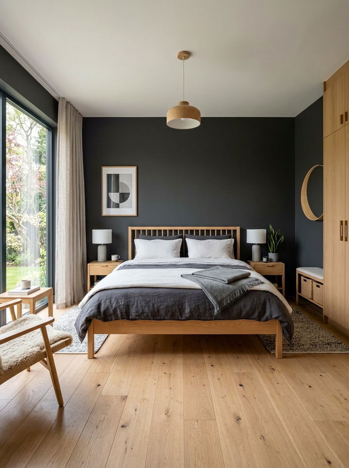 Charcoal Oak Bedroom - 30 charcoal bedroom color schemes