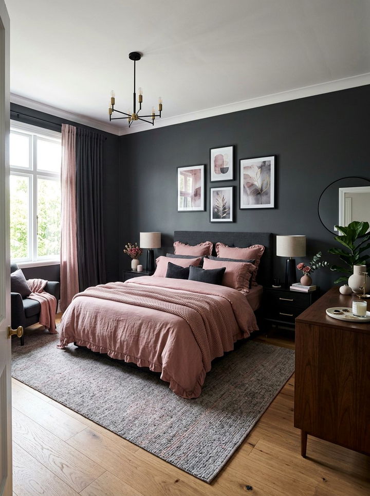 Charcoal Rose Bedroom - 30 charcoal bedroom color schemes