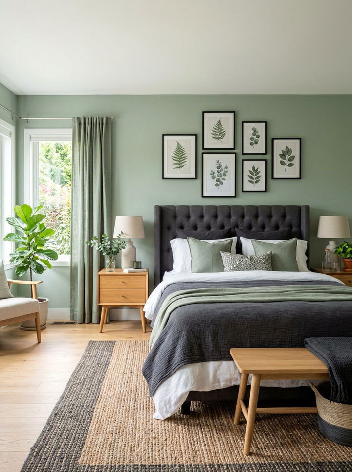 Charcoal Sage Bedroom - 30 charcoal bedroom color schemes