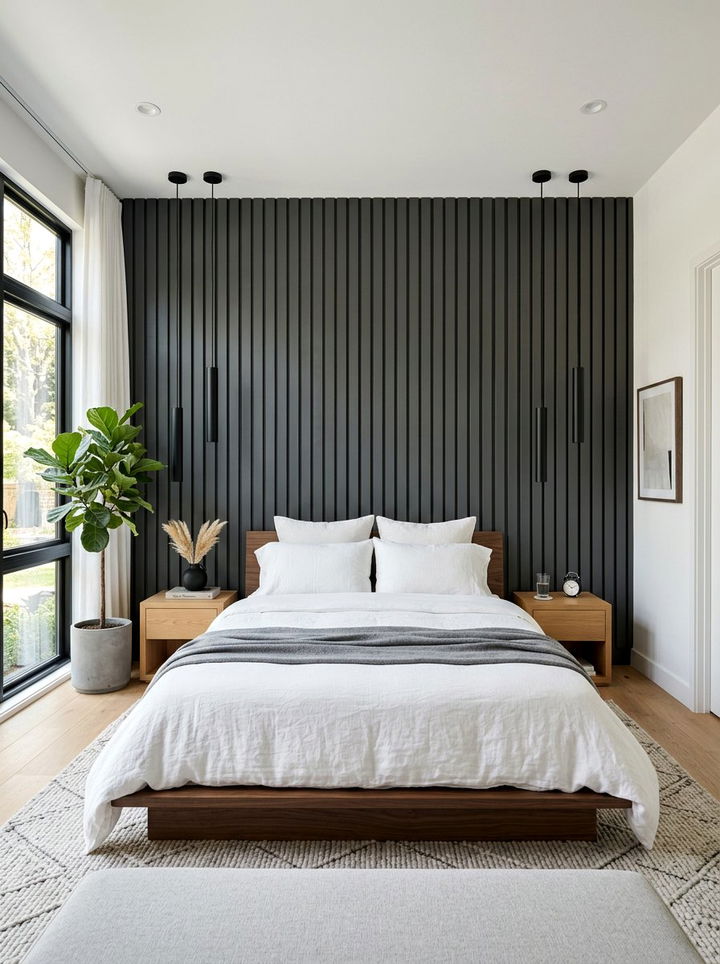 30 Bold Charcoal Accent Wall Bedroom Designs to Try Now