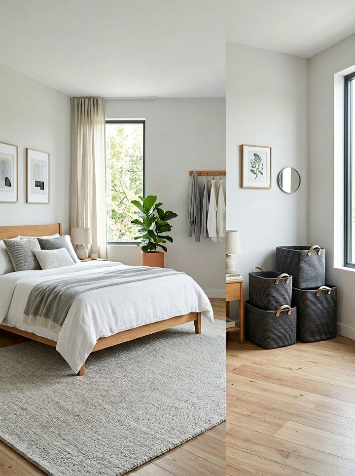 Charcoal Storage Basket - 30 gray bedroom accessories ideas