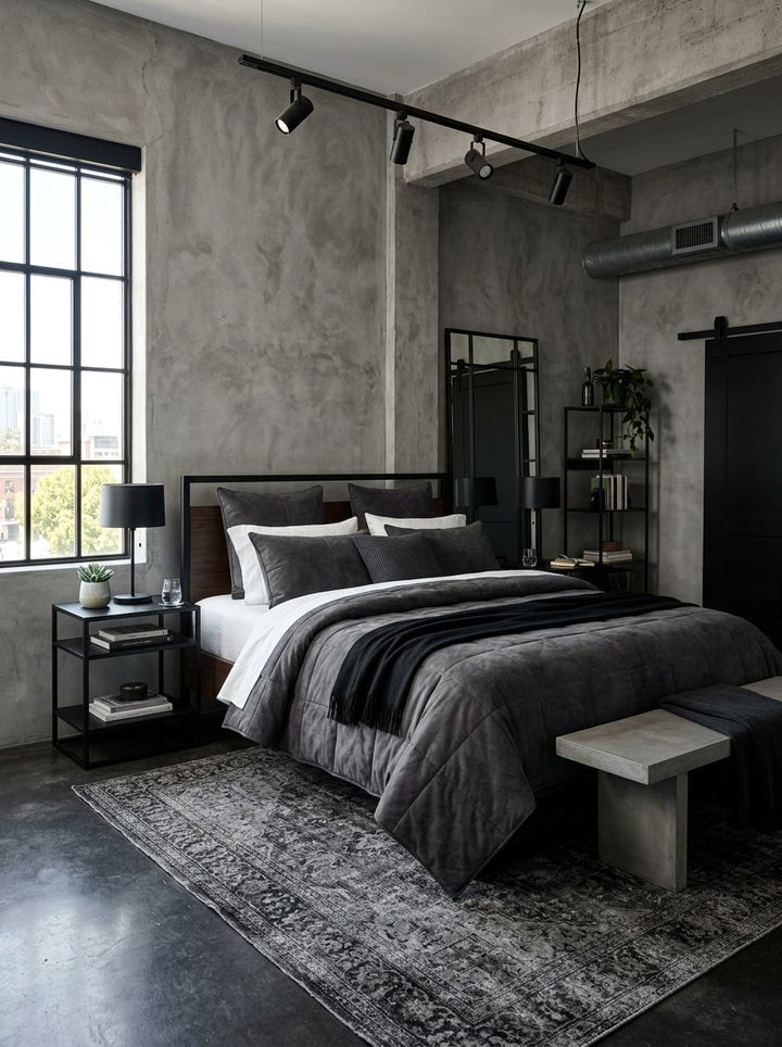 Charcoal Suede Bedding - 30 suede bedroom ideas