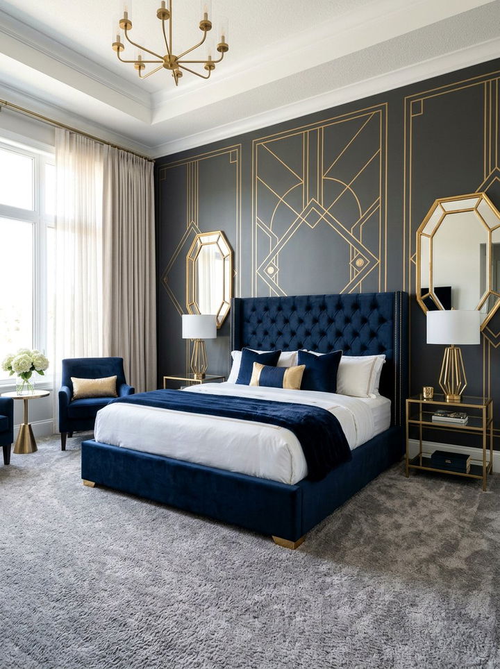 Charcoal Wall With Gold Accents - 30 charcoal accent wall bedroom