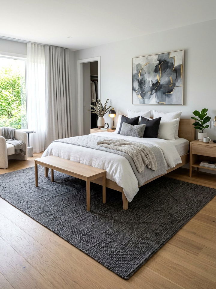 Charcoal Wool Rug - 30 bedroom wool rugs