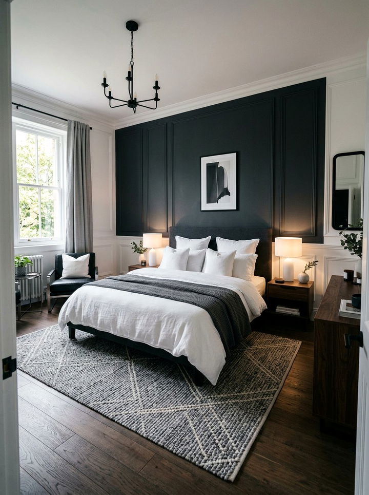 Charcoal and White Bedroom - 30 grey and white bedroom ideas