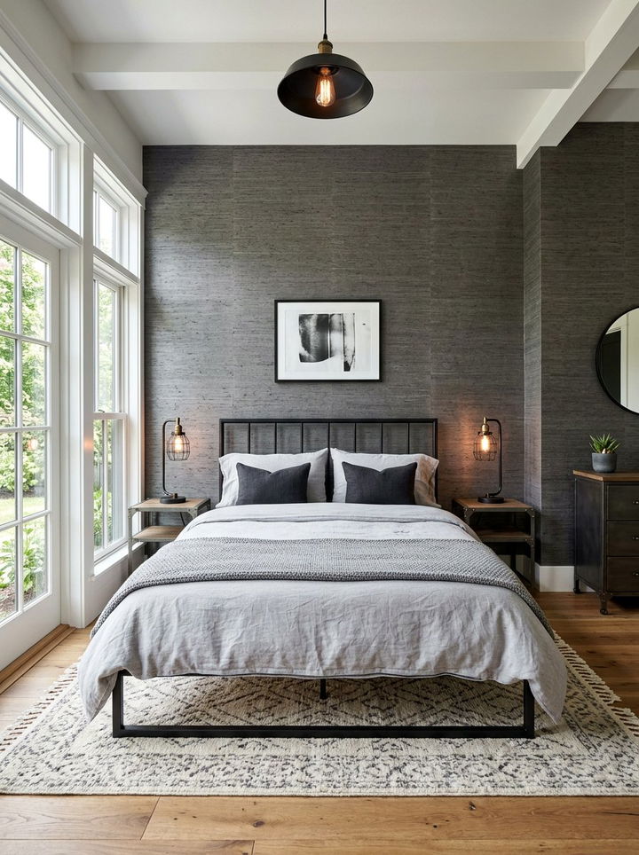 Charcoal grasscloth wallpaper - 30 bedroom grasscloth wallpapers