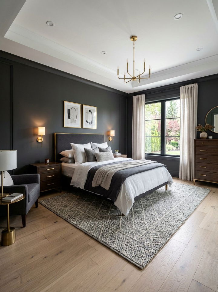 Charcoal gray bedroom - 30 Nordic bedroom color ideas