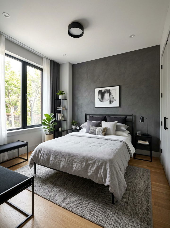 Charcoal grey bedroom - 30 romantic bedroom color ideas