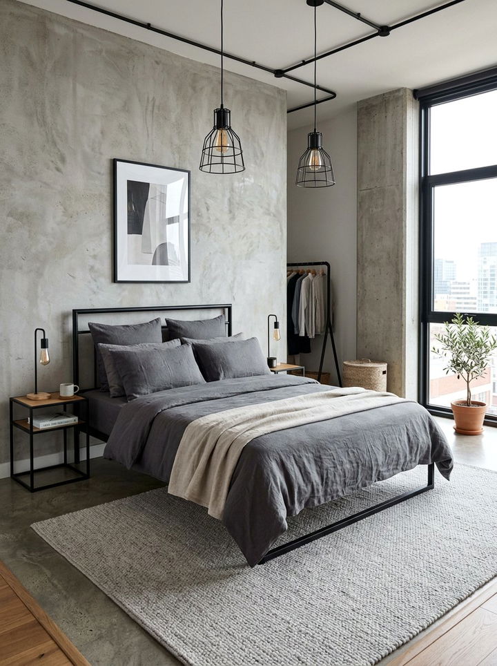 Charcoal grey linen bedding - 30 linen bedroom ideas