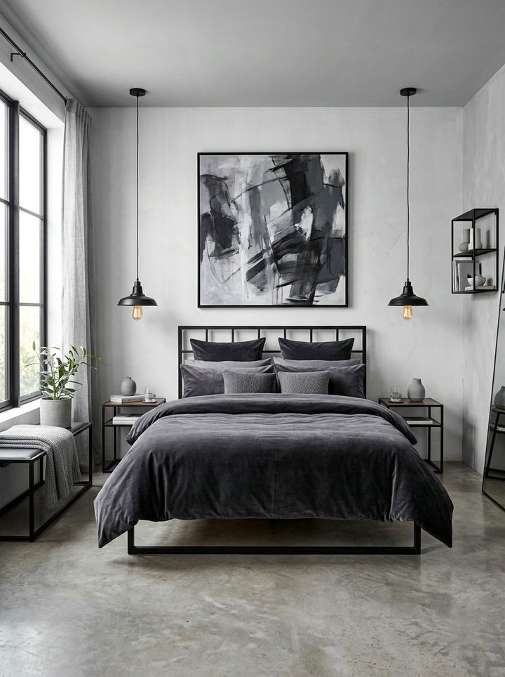 Charcoal grey velvet bedding - 30 bedroom velvet bedding ideas
