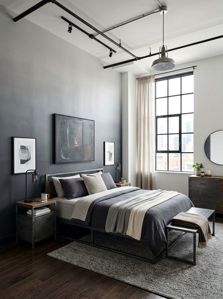 Charcoal ombre wall bedroom - 30 bedroom ombre wall ideas